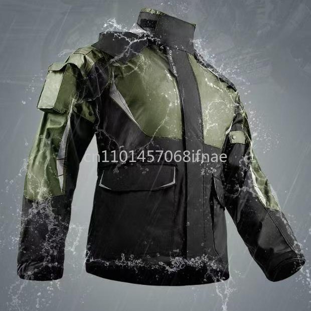 Gearx Motorcycle Jacket - 남녀공용 방수 오토바이 라이더 레인코트 세트